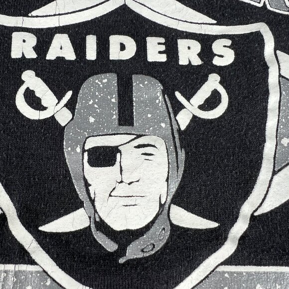 VTG 90s NFL Los Angeles Raiders AFC Sweatshirt Extra Large Black Faded Crewneck - Picture 4 of 15